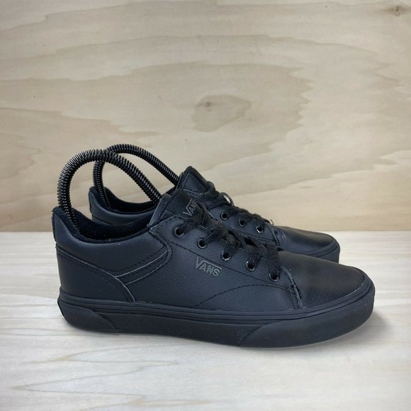 black leather vans size 5.5